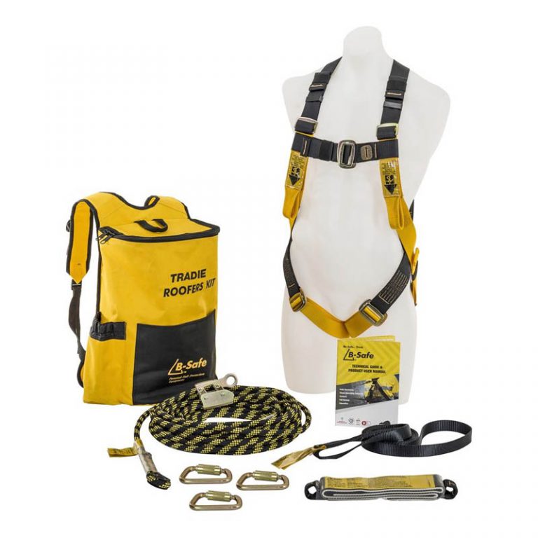 BSafe tradie roofers kit backpack, safety harness & rope