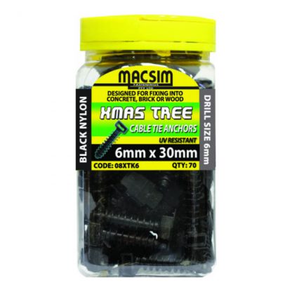 Macsim Xmas tree cable tie anchors - for concrete, brick & wood - pack - photo