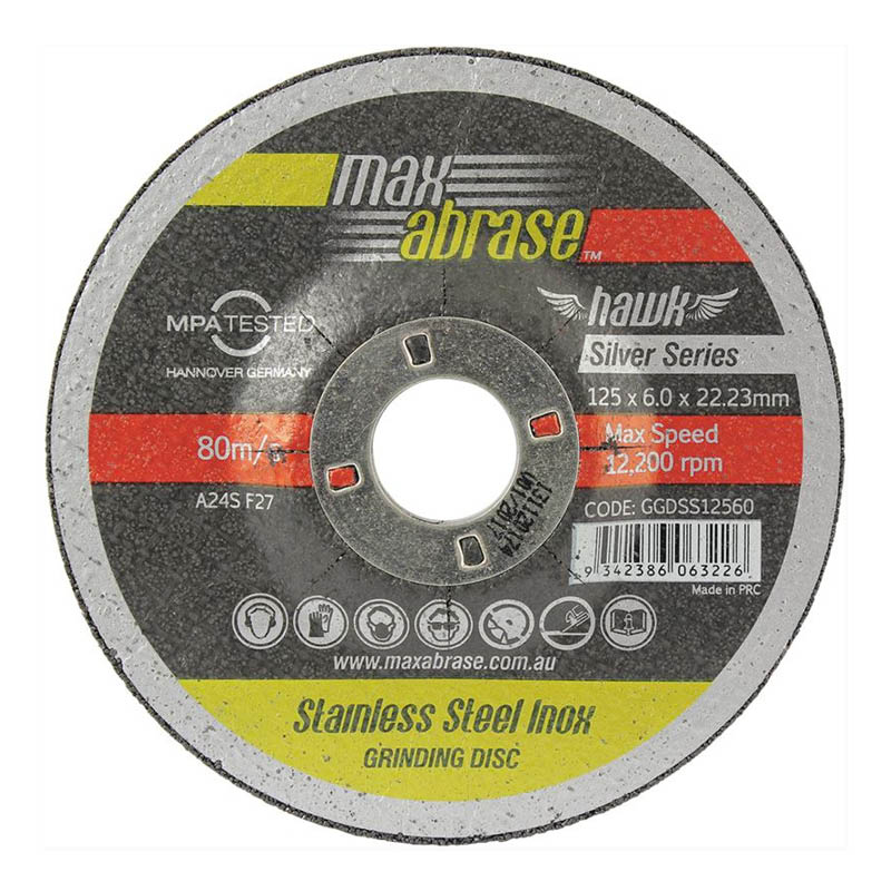 MaxAbrase silver series grinding discs for stainless steel