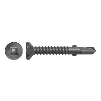 Self drilling screws for metal - square drive countersunk rib head - wing drill point - photo