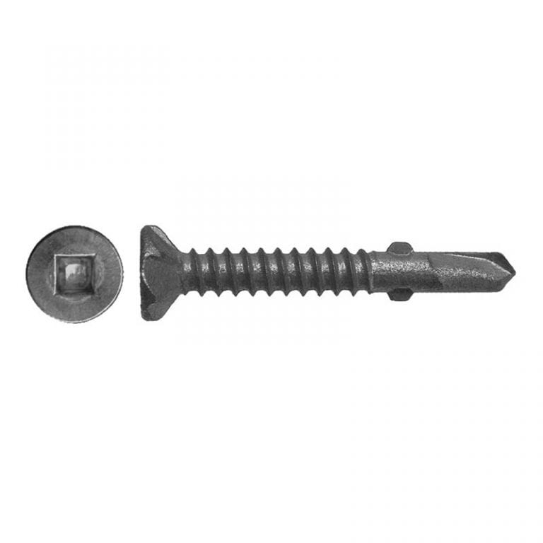 Self drilling screws for metal square drive countersunk rib head
