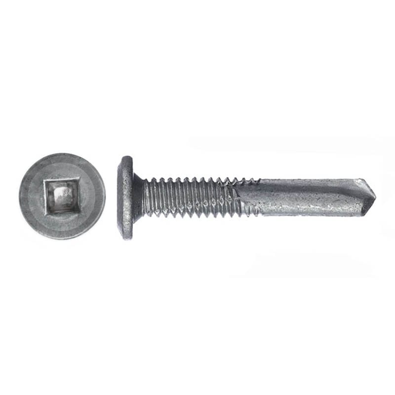 Zinc Plated Finish 82 Degree Flat Head #6-20 Thread Size Square Drive #2 Drill Point 1/2 Length Steel Self-Drilling Screw Pack of 100 