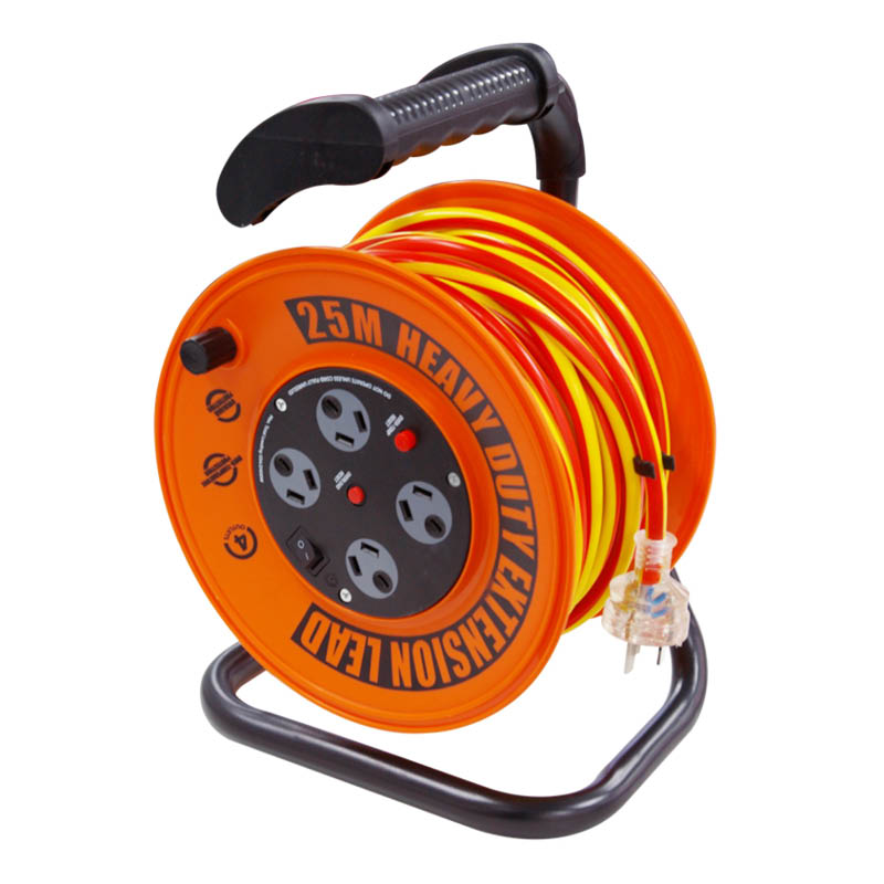 Ultracharge extension lead reel with builtin 4 way powerboard