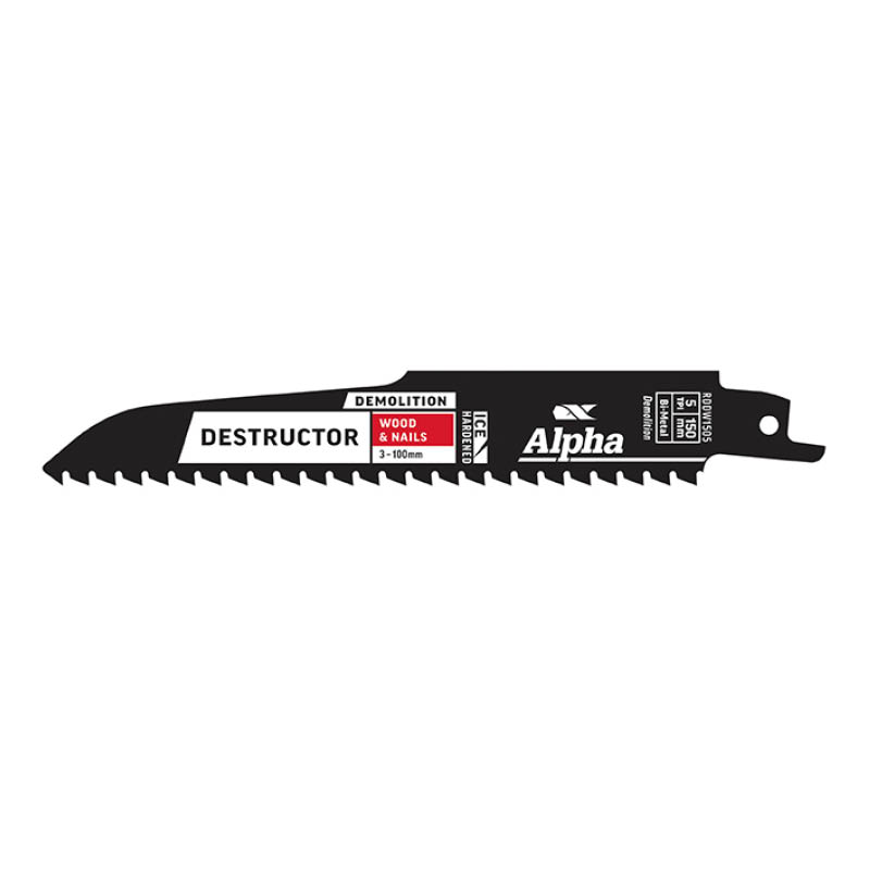 Alpha Destructor Demolition reciprocating saw blades for timber