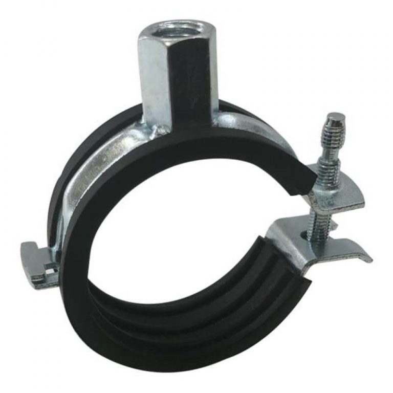 Acoustic pipe clamps rubber lined