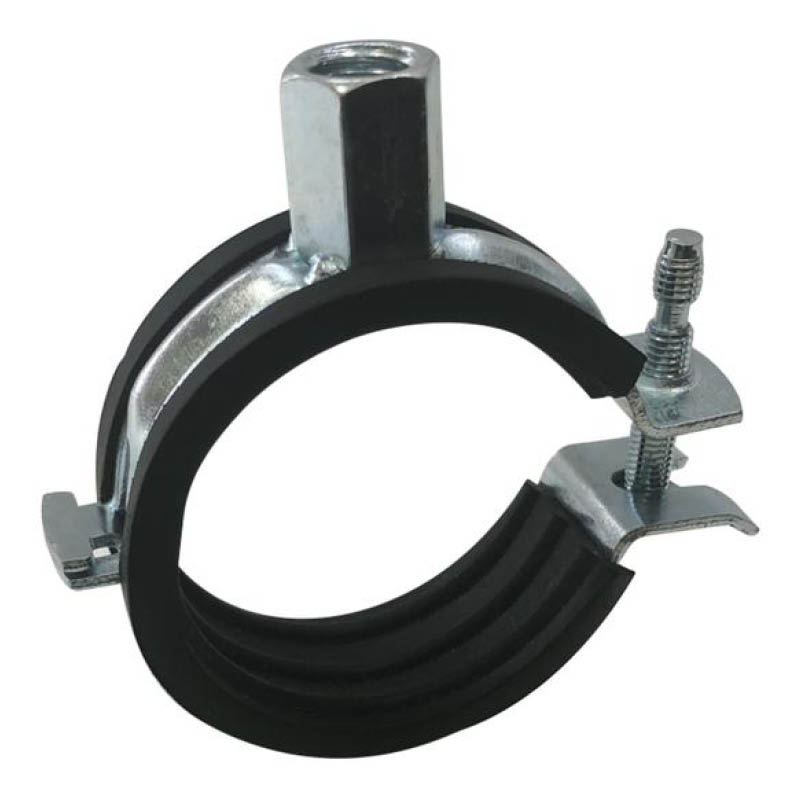 Acoustic pipe clamps - rubber lined
