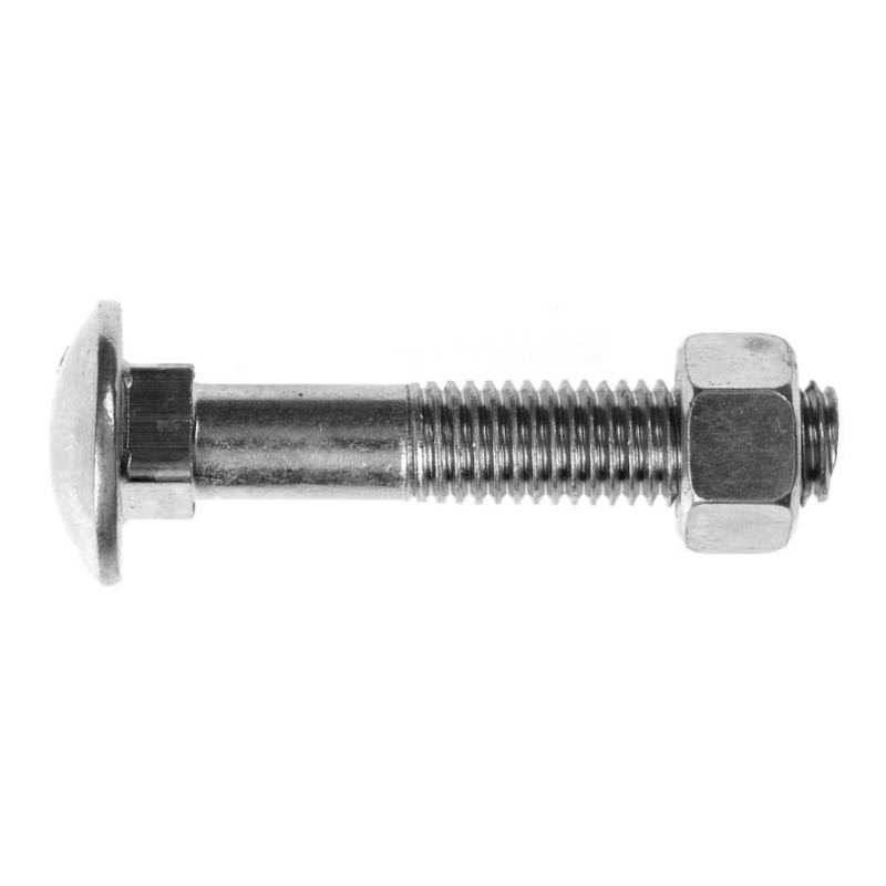 Cup head bolts with nuts zinc or galvanised steel