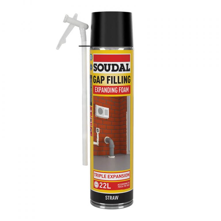 Soudal gap filling expanding foam with straw