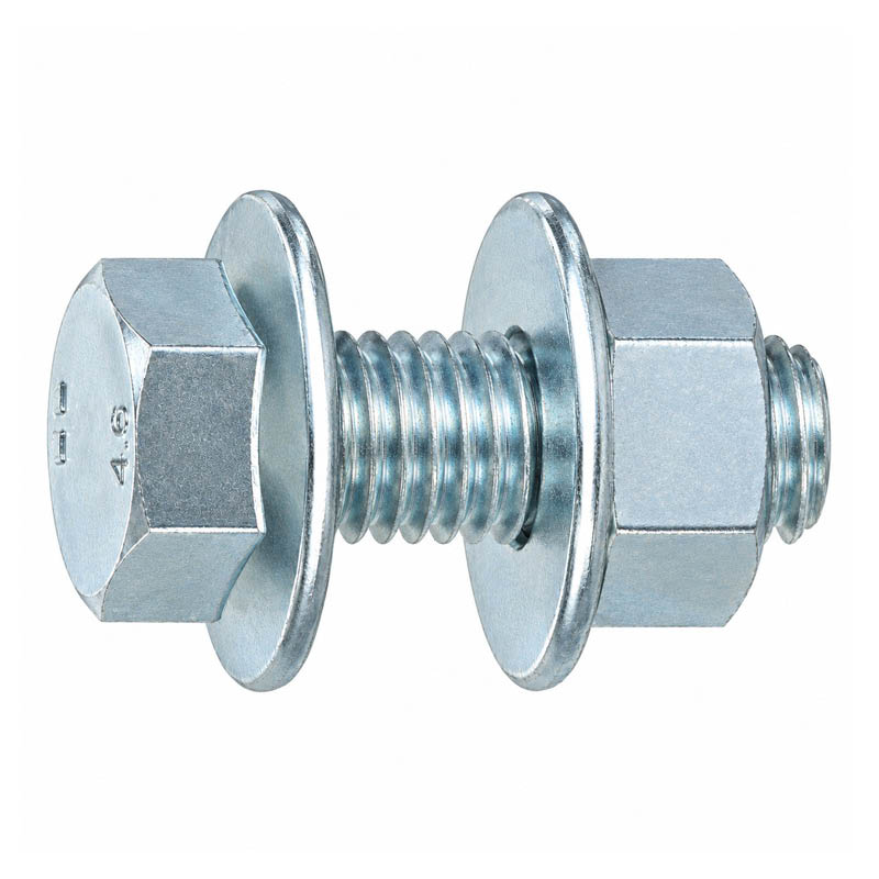 Purlin bolts - hex flange head - with flange nuts - assembly - zinc photo